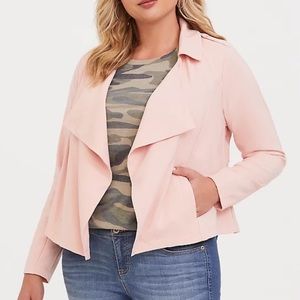 Torrid Pink Twill Drape Jacket